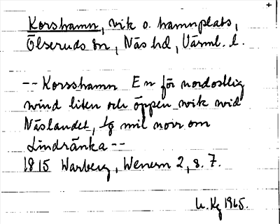 Bild på arkivkortet för arkivposten Korshamn
