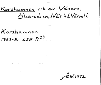 Bild på arkivkortet för arkivposten Korshamnen
