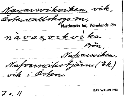 Bild på arkivkortet för arkivposten Navarsvikviken