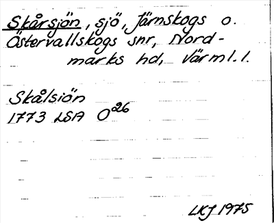 Bild på arkivkortet för arkivposten Skårsjön