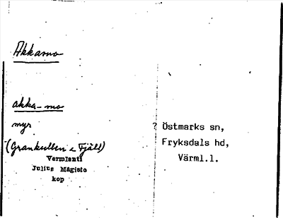 Bild på arkivkortet för arkivposten Akkasuo