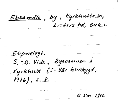 Bild på arkivkortet för arkivposten Ebbamåla