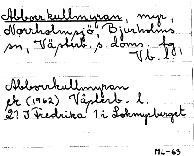 Bild på arkivkortet för arkivposten Abborrkullmyran