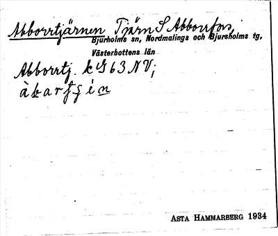 Bild på arkivkortet för arkivposten Abborrtjärnen