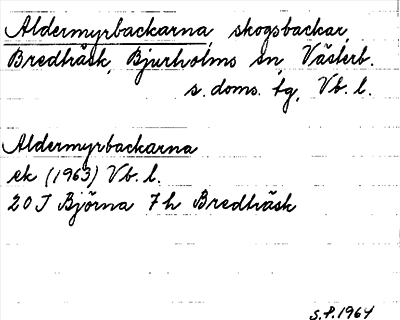 Bild på arkivkortet för arkivposten Aldermyrbackarna