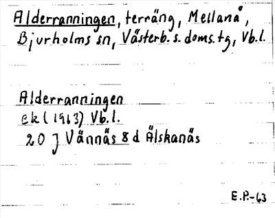 Bild på arkivkortet för arkivposten Alderranningen