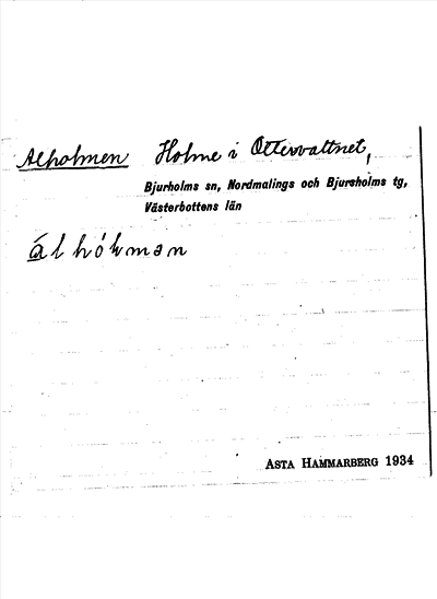 Bild på arkivkortet för arkivposten Alholmen