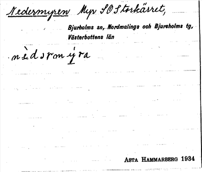 Bild på arkivkortet för arkivposten Nedermyren