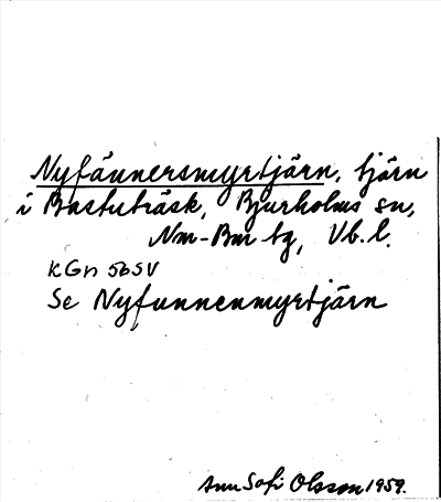 Bild på arkivkortet för arkivposten Nyfännersmyrtjärn