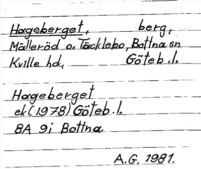 Bild på arkivkortet för arkivposten Hageberget