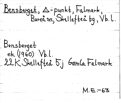 Bild på arkivkortet för arkivposten Bensberget
