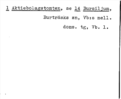 Bild på arkivkortet för arkivposten Aktiebolagstomten, se 14 Bursiljum