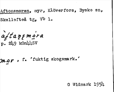 Bild på arkivkortet för arkivposten Aftonsmoren