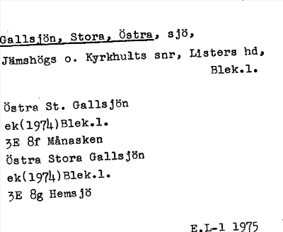 Bild på arkivkortet för arkivposten Gallsjön, Stora, Östra