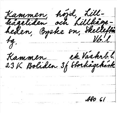 Bild på arkivkortet för arkivposten Kammen