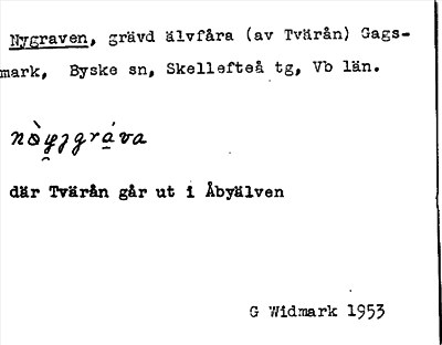 Bild på arkivkortet för arkivposten Nygraven