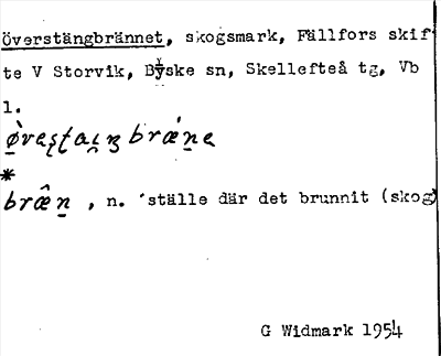 Bild på arkivkortet för arkivposten Överstängbrännet