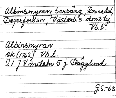Bild på arkivkortet för arkivposten Albinsmyran