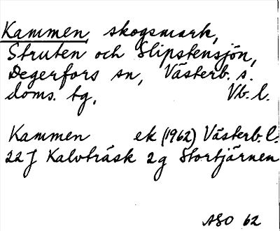 Bild på arkivkortet för arkivposten Kammen