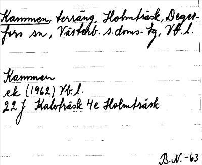 Bild på arkivkortet för arkivposten Kammen