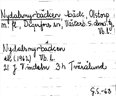 Bild på arkivkortet för arkivposten Nydalsmyrbäcken