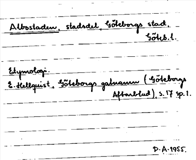 Bild på arkivkortet för arkivposten Albostaden