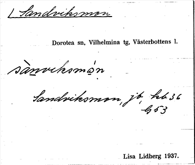 Bild på arkivkortet för arkivposten Sandviksmon