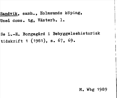 Bild på arkivkortet för arkivposten Sandvik