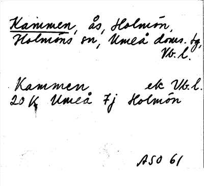 Bild på arkivkortet för arkivposten Kammen