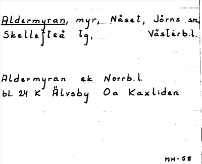 Bild på arkivkortet för arkivposten Aldermyran