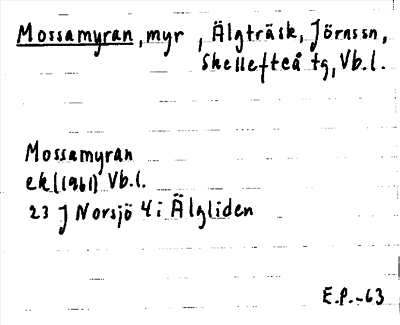 Bild på arkivkortet för arkivposten Mossamyran