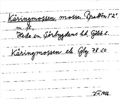 Bild på arkivkortet för arkivposten Käringmossen