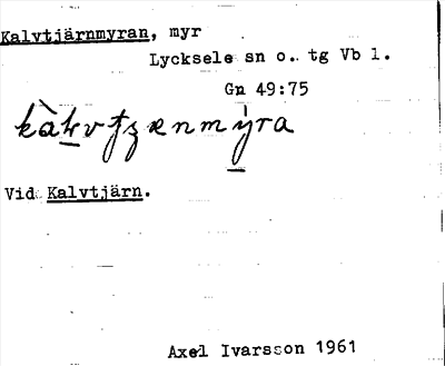 Bild på arkivkortet för arkivposten Kalvtjärnmyran