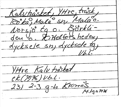 Bild på arkivkortet för arkivposten Kalvträsket, Yttre