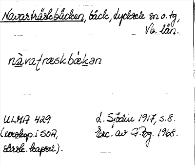 Bild på arkivkortet för arkivposten Navarträskbäcken