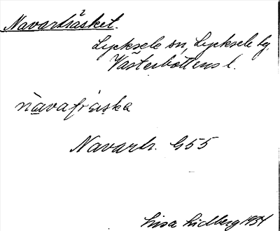 Bild på arkivkortet för arkivposten Navarträsket