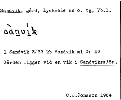 Bild på arkivkortet för arkivposten Sandvik
