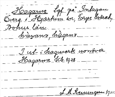 Bild på arkivkortet för arkivposten Hagarne