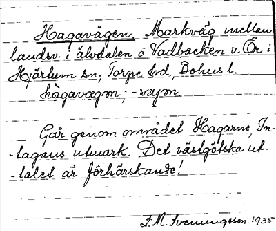 Bild på arkivkortet för arkivposten Hagavägen