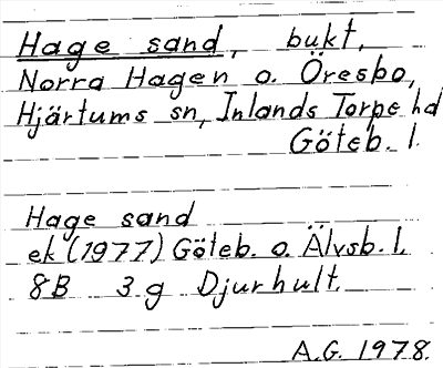 Bild på arkivkortet för arkivposten Hage sand
