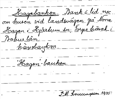 Bild på arkivkortet för arkivposten Hagebanken