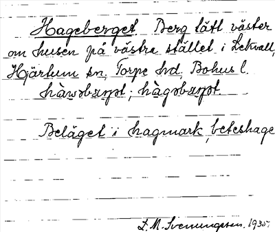 Bild på arkivkortet för arkivposten Hageberget