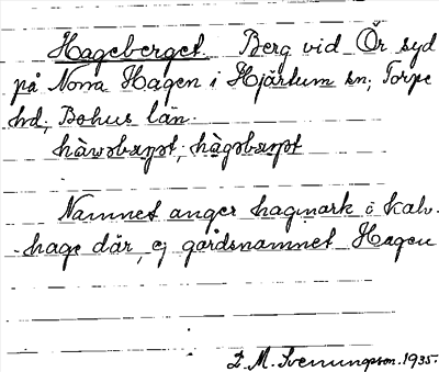 Bild på arkivkortet för arkivposten Hageberget