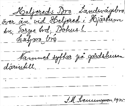 Bild på arkivkortet för arkivposten Heljereds Bro