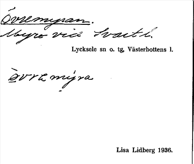 Bild på arkivkortet för arkivposten Övremyran