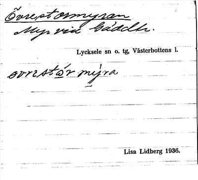 Bild på arkivkortet för arkivposten Övrestormyran