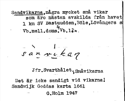 Bild på arkivkortet för arkivposten Sandvikarna