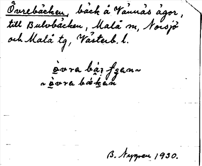 Bild på arkivkortet för arkivposten Övrebäcken