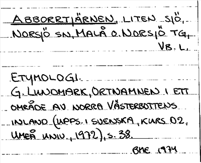 Bild på arkivkortet för arkivposten Abborrtjärnen