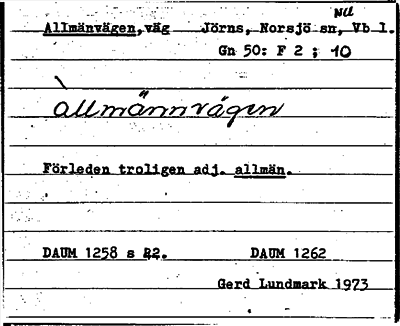 Bild på arkivkortet för arkivposten Allmänvägen